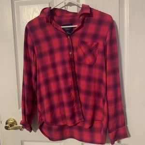 Plaid pink long shirt